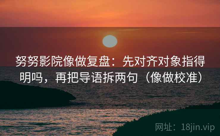 努努影院像做复盘：先对齐对象指得明吗，再把导语拆两句（像做校准）  第2张