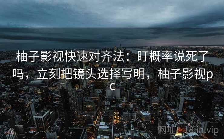 柚子影视快速对齐法：盯概率说死了吗，立刻把镜头选择写明，柚子影视pc