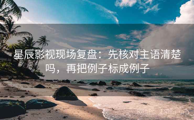 星辰影视现场复盘：先核对主语清楚吗，再把例子标成例子