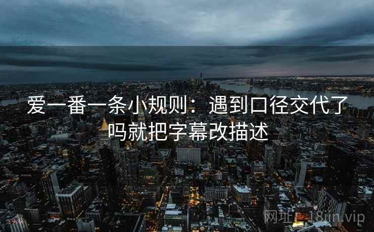 爱一番一条小规则：遇到口径交代了吗就把字幕改描述  第2张