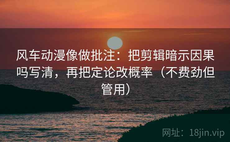 风车动漫像做批注：把剪辑暗示因果吗写清，再把定论改概率（不费劲但管用）  第2张