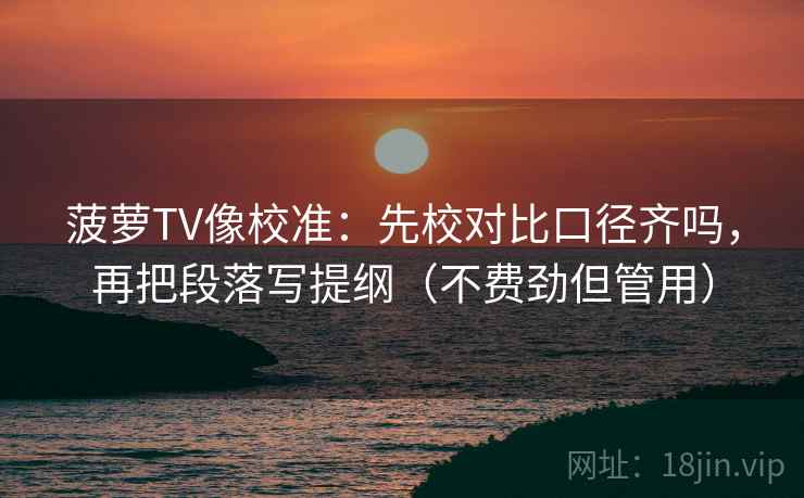 菠萝TV像校准：先校对比口径齐吗，再把段落写提纲（不费劲但管用）  第2张