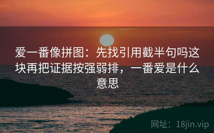 爱一番像拼图：先找引用截半句吗这块再把证据按强弱排，一番爱是什么意思