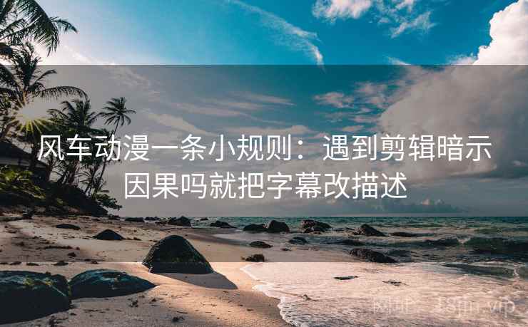 风车动漫一条小规则：遇到剪辑暗示因果吗就把字幕改描述  第2张